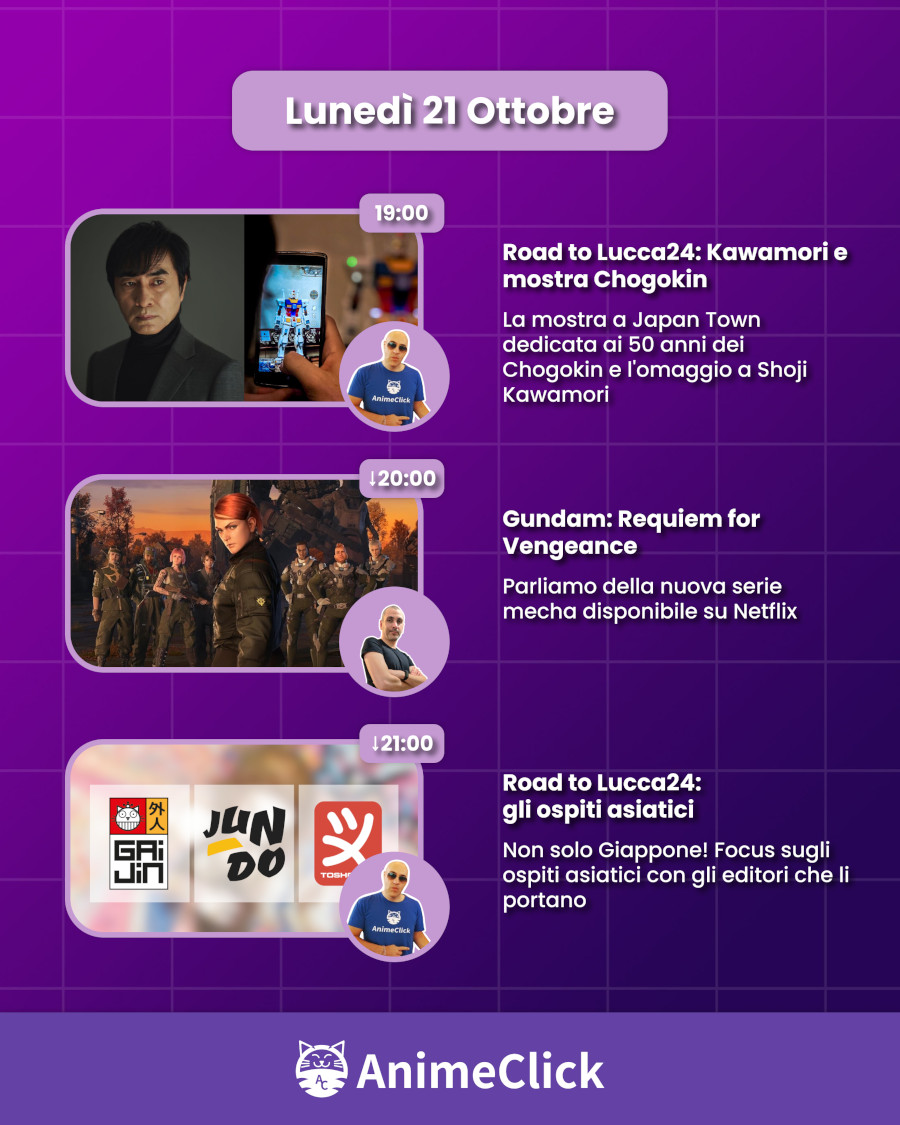 AnimeClick su Twitch: programma dal 15 al 21 ottobre